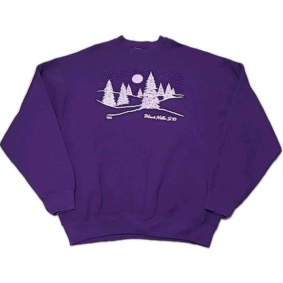 Vtg Fruit of the Loom FOTL Sweatshirt 2XL Black Hills South Dakota Made in USA - Picture 3 of 16